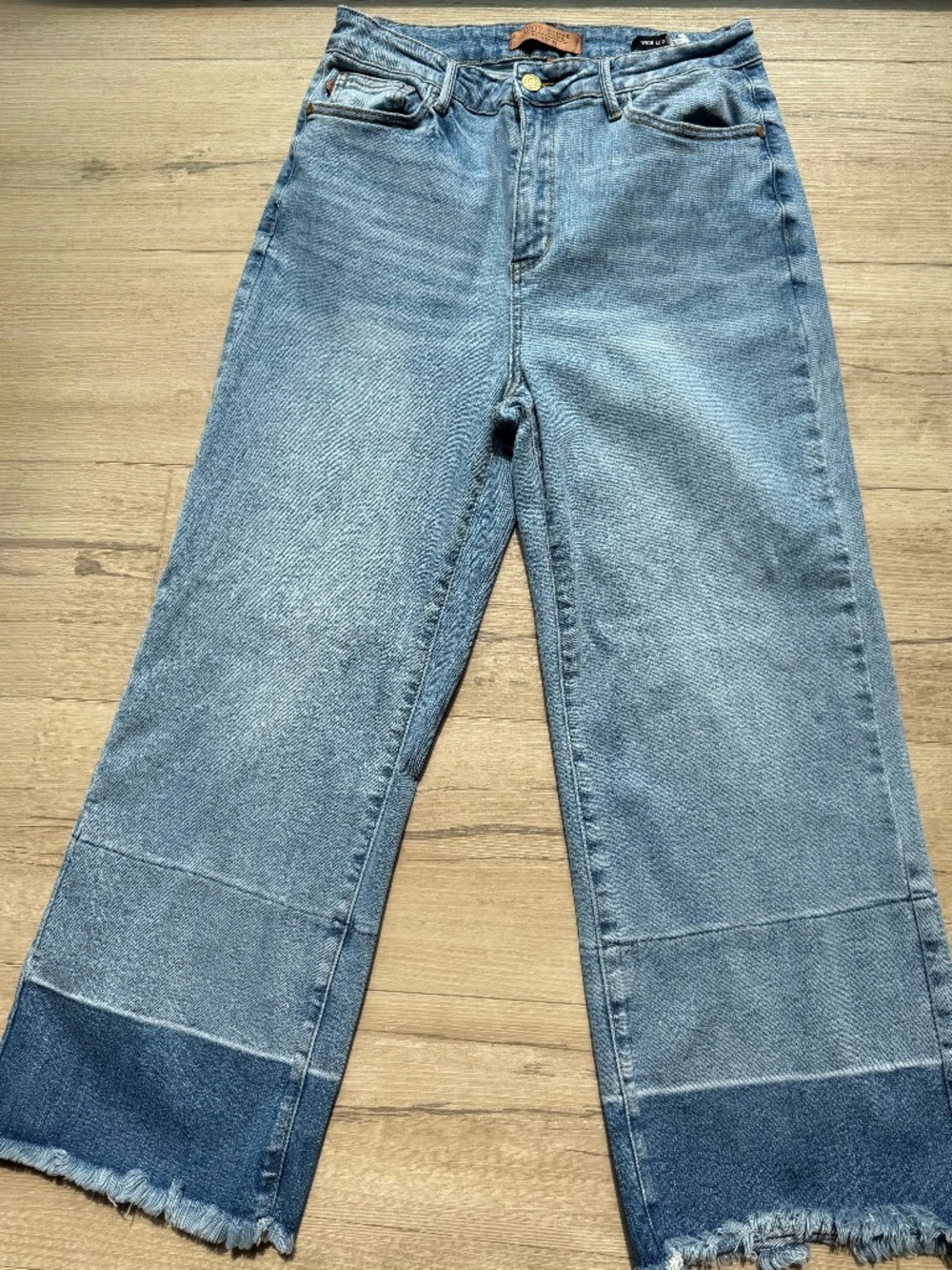 Judy Blue high waist release hem crop wide jeans size 11